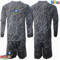 Camiseta Brasil Portero Visitante Equipación para niños Copa America 2024 manga larga (+ pantalones cortos)